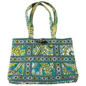 Vera Bradley Peacock Small Tic Tac Tote Quilted Paisley Shoulder Bag